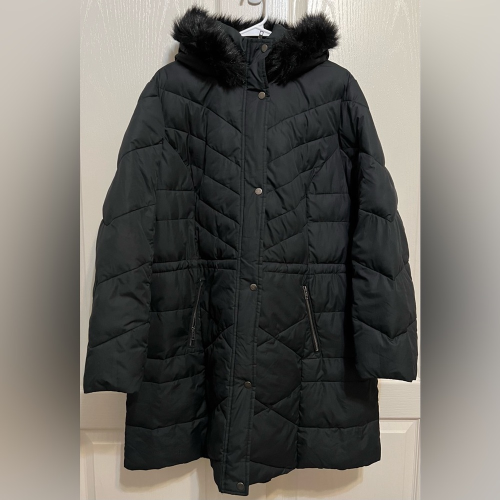 Ava & Viv Winter Puffer Jacket Black - Size 2X